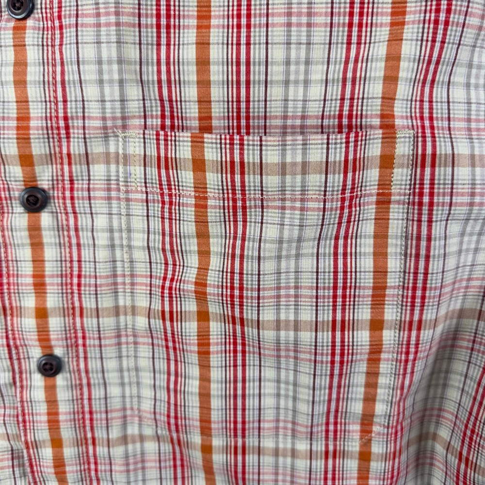 5.11 Tactical Series Shirt Mens Small Red Orange Plaid Outdoor Button Down‎ S/S - Picture 3 of 5